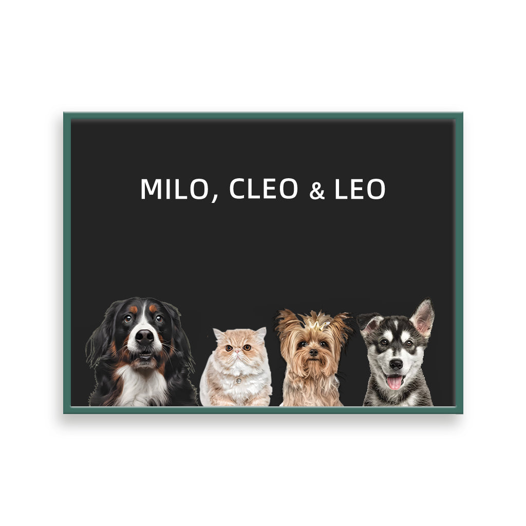 Custom Pet Portrait - Four Pets