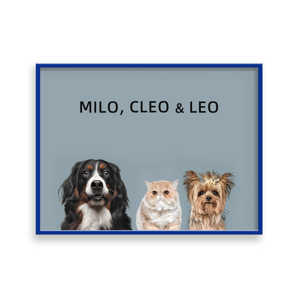 Custom Pet Portrait - Three Pets