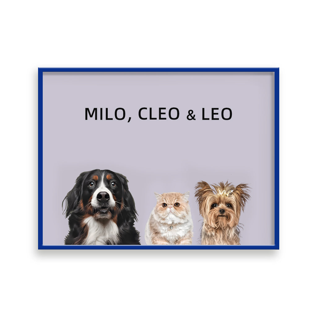 Custom Pet Portrait - Three Pets