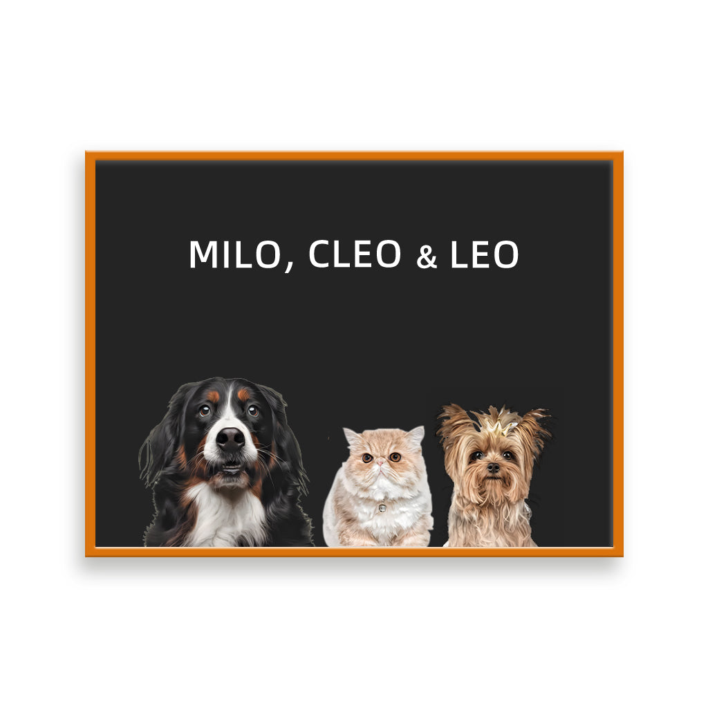 Custom Pet Portrait - Three Pets