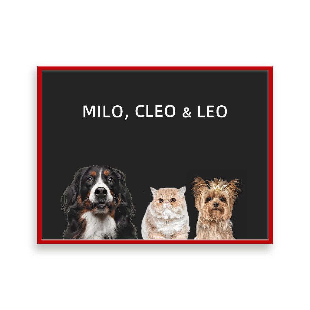 Custom Pet Portrait - Three Pets
